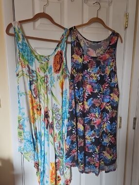 2 Floral Summer Bathing Suit Cover Ups- Multicolor